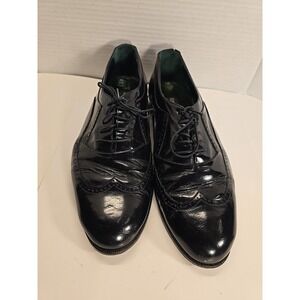Emanuel Paolo Men's Made In Italy Black Wingtip Lace‎ Up Dress Shoes Sz 10 D